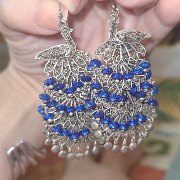 Fabulous Peacock Earrings - Picture 9 of 9